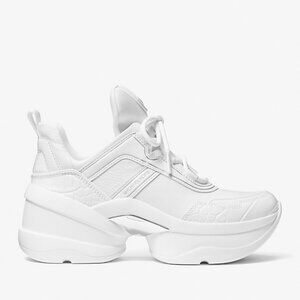 Olympia Mixed Media Trainer Michael Kors (White)